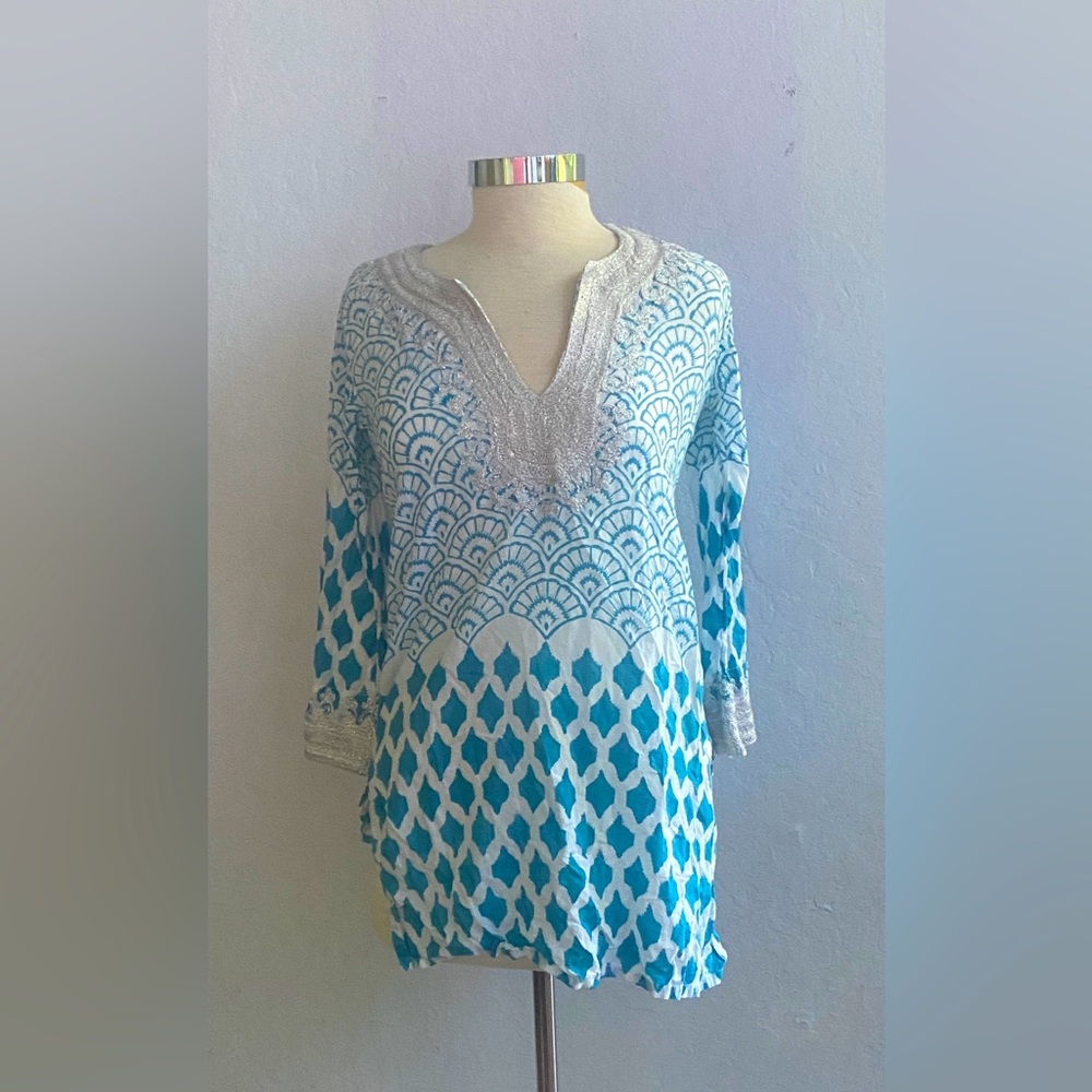 Roller Rabbit printed Kurtah / Cover up